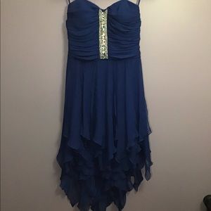 WORN ONCE Navy Blue Strapless Formal Dress